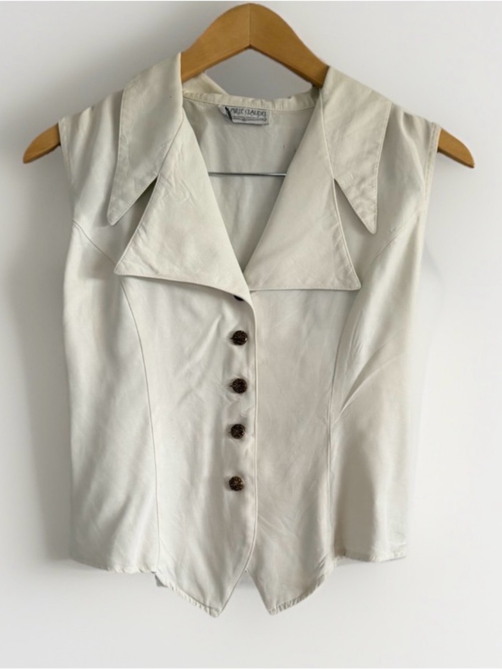 Vintage 90s Tailored Vest Waistcoat Ornate Buttons Regency Light Academia READ